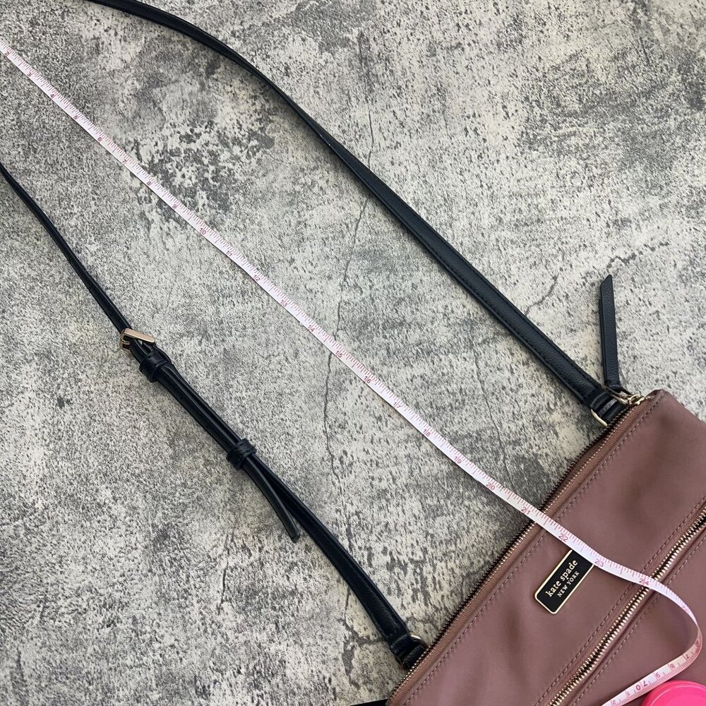 Kate Spade New York Dawn  Flat Nylon and Leather Pink and Black Crossbody Bag - Picture 11 of 15